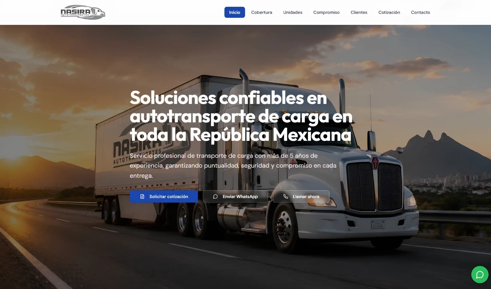Autotransportes Nasira, Sitio web corporativo